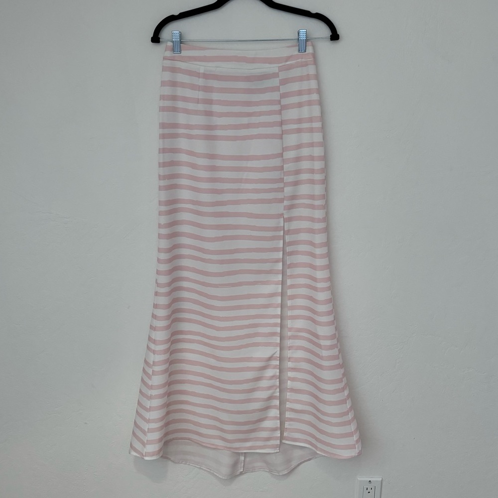 Sabo Skirt Pink and White Striped Maxi Skirt